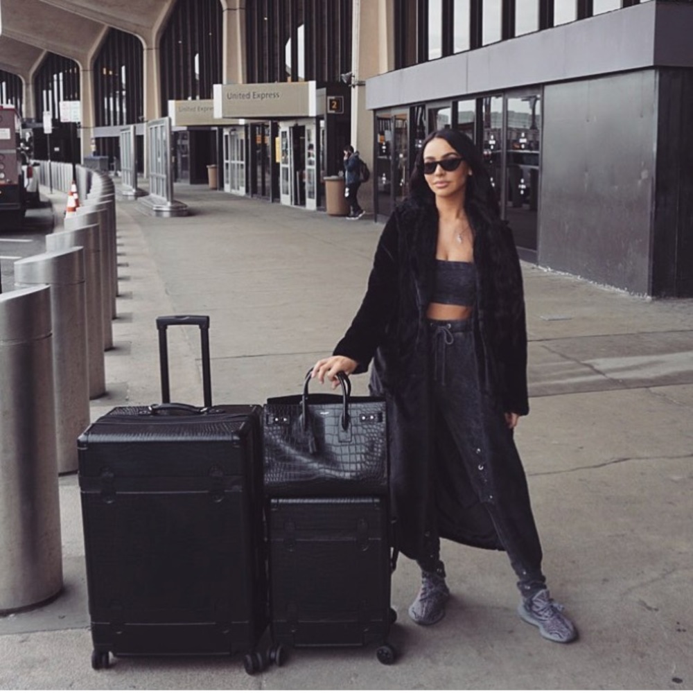 Boohoo black fur coat robe